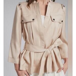 Reiss Oliva Belted Utility Jacket In Neutral Size 4